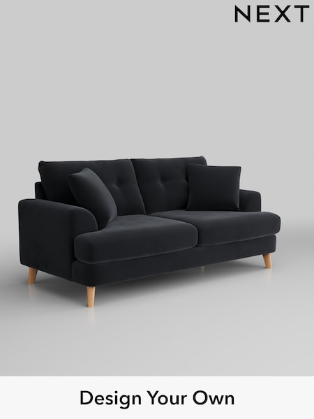 Plush Velvet Easy Clean/Charcoal Grey Parker Buttoned Back (AY1099) | £1,425
