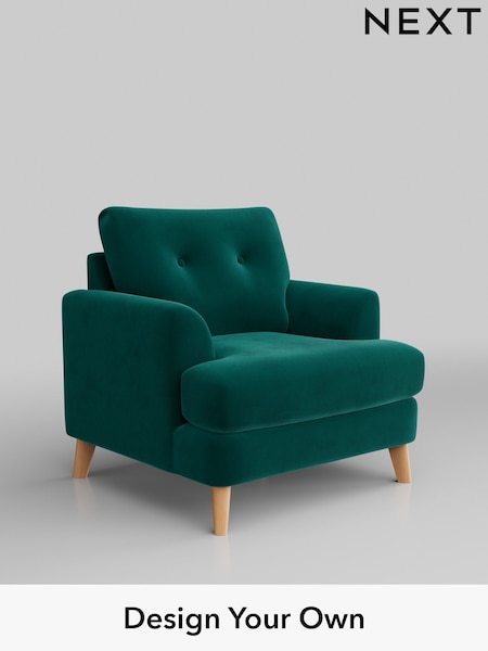 Plush Velvet Easy Clean/Juniper Green Parker Buttoned Back (AY1113) | £925