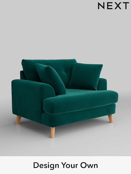 Plush Velvet Easy Clean/Juniper Green Parker Buttoned Back (AY1113) | £1,025