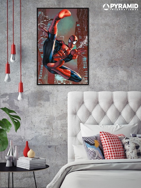 Pyramid International Red Spider-Man Web Sling Framed Maxi Poster (AY1171) | £30