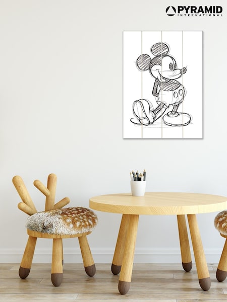 Pyramid International Grey Mickey Mouse Sketched Single Wooden Wall Art (AY1177) | £30