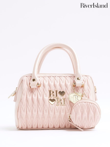 River Island Pink Girls Ruched Bowler Bag (AY1224) | £24