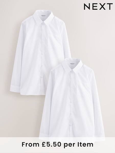 White Regular Fit Extra Long Sleeve School Shirt (10-17yrs) (AY1297) | £0