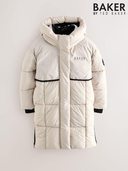 Baker by Ted Baker Girls Shower Resistant Longline Padded Coat (AY1326) | £84 - £89