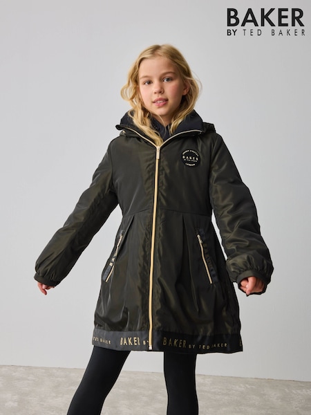 Baker by Ted Baker Shower Resistant Branded Hem Raincoat (AY1329) | £58 - £63
