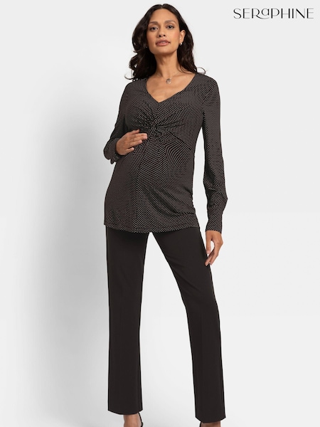 Seraphine Straight Leg Maternity Black Trousers (AY1393) | £39