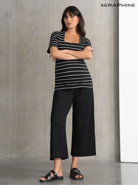 Seraphine Maternity Wide Leg Black Trousers (AY1402) | £65