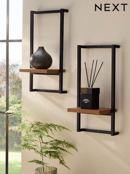 Set of 2 Natural Bronx Shelves (AY1454) | £30