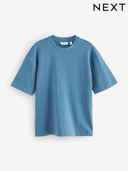Blue Mid Relaxed Fit Heavyweight T-Shirt (AY1554) | £16