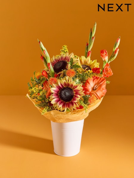 Bright Sunflower and Gladioli Fresh Flower Bouquet in Pail (AY1559) | £30