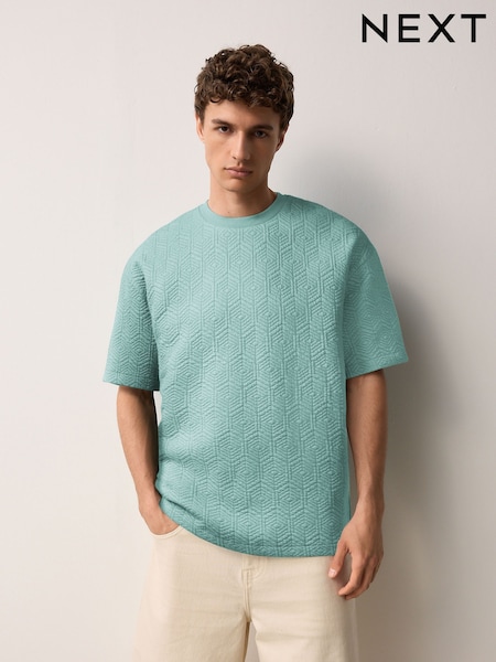 Green Smart Textured T-Shirt (AY1572) | £22
