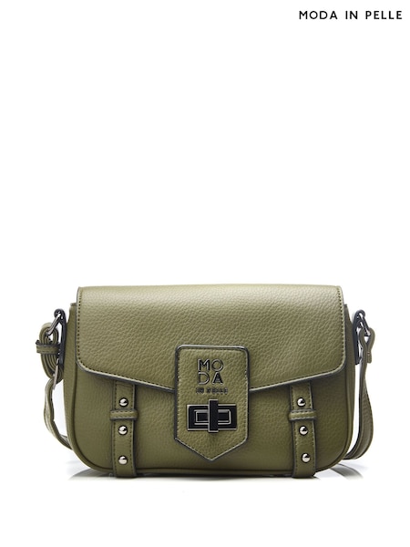Moda in Pelle Sloane Bag Crossbody Satchel Bag With Base Studs and Turnlock (AY1622) | £79