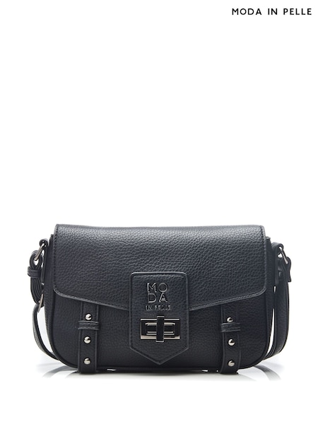 Moda in Pelle Sloane Bag Crossbody Satchel Bag With Base Studs and Turnlock (AY1628) | £79