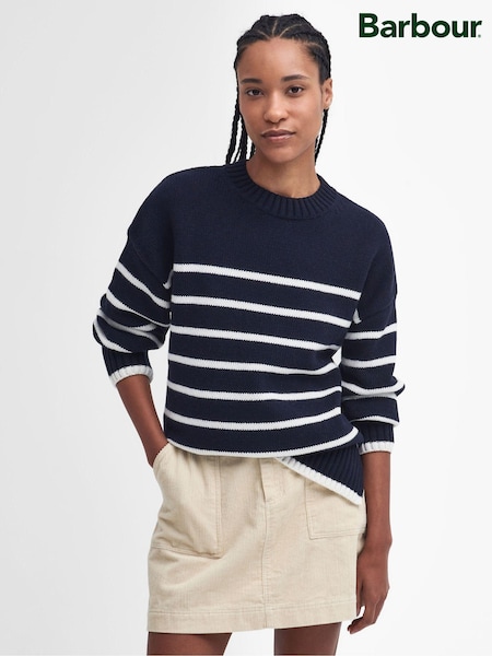 Barbour® Blue Belmore Knit Jumper (AY1643) | £100