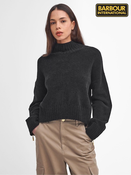Barbour® International Milla Knit 100% Cotton Black Jumper (AY1654) | £100