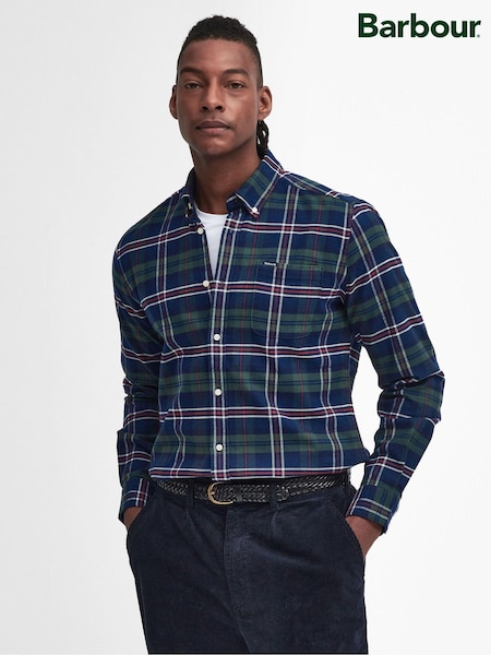 Barbour® Blue Ronan TF Check 100% Cotton Shirt (AY1659) | £75