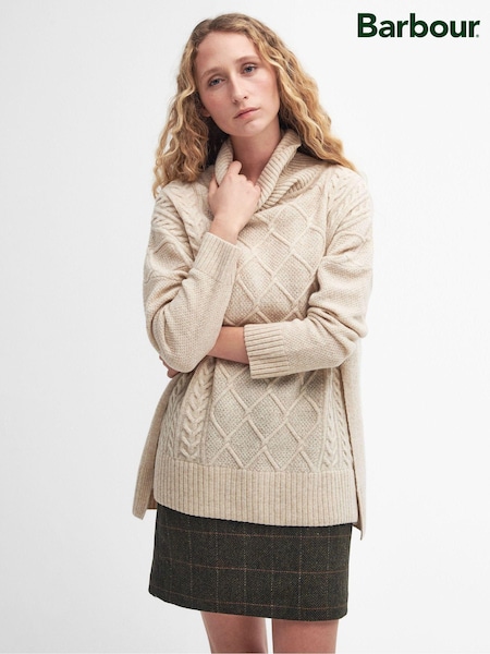 Barbour® Cream Burne Cape Jumper (AY1669) | £109