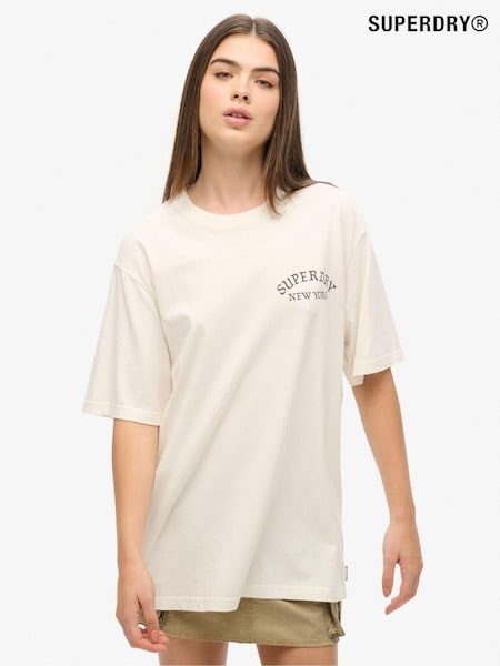 Superdry White Oversized Tattoo Back Graphic 100% Cotton T-Shirt (AY1837) | £30