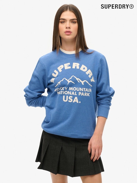 Superdry Blue Oversized Outdoors Graphic Crew Sweatshirt (AY1856) | £55