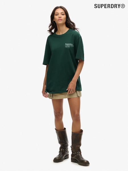 Superdry Green Oversized Core Logo City 100% Cotton T-Shirt (AY1863) | £30