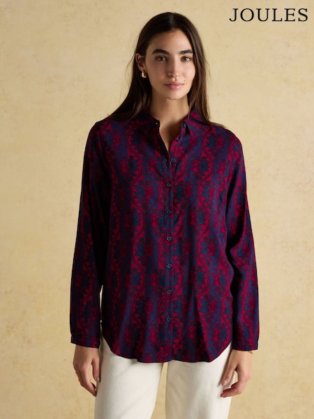Joules Elvina Burg/White Relaxed Fit Shirt (AY1989) | £39