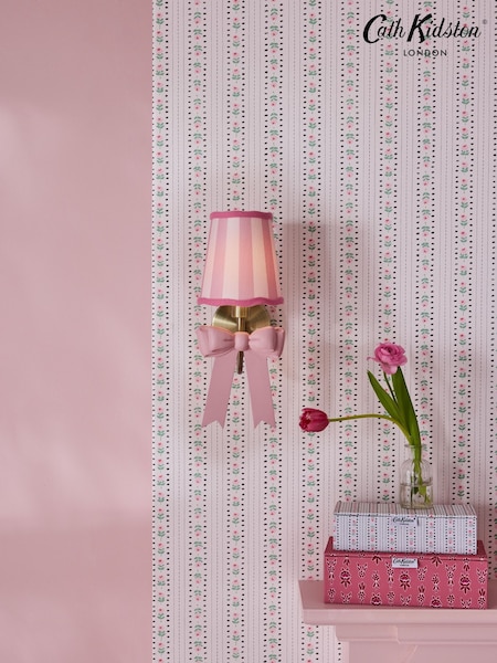 Cath Kidston Pink/White Stripe Canopy Bow Wall Light (AY2144) | £50