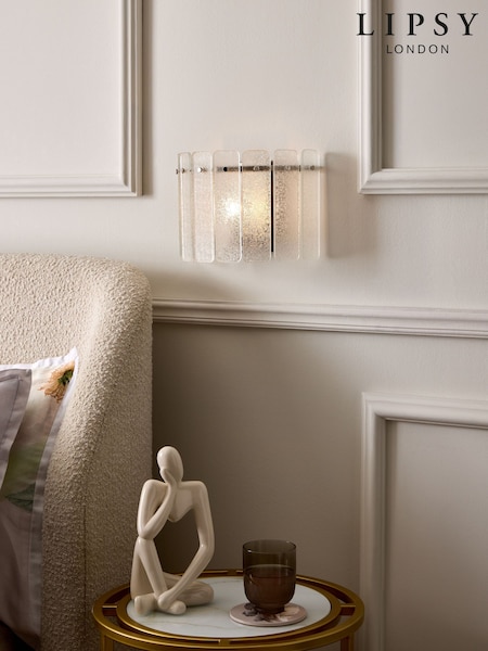 Lipsy Silver Crackle Glass Wall Light (AY2149) | £69