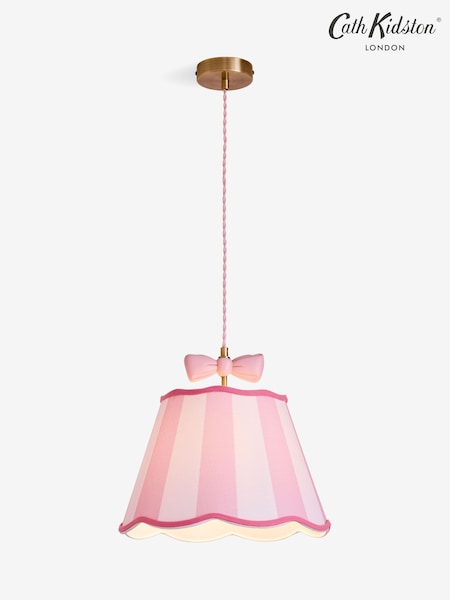 Cath Kidston Pink/White Stripe Canopy Bow Pendant Light (AY2153) | £79