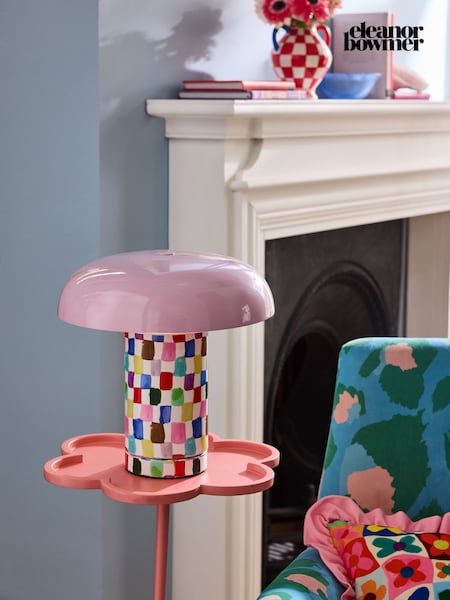 Eleanor Bowmer Pink Check USB Rechargeable Table Lamp (AY2169) | £99