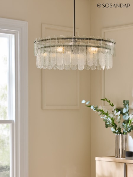 Sosandar Silver Glass Chandelier (AY2171) | £219