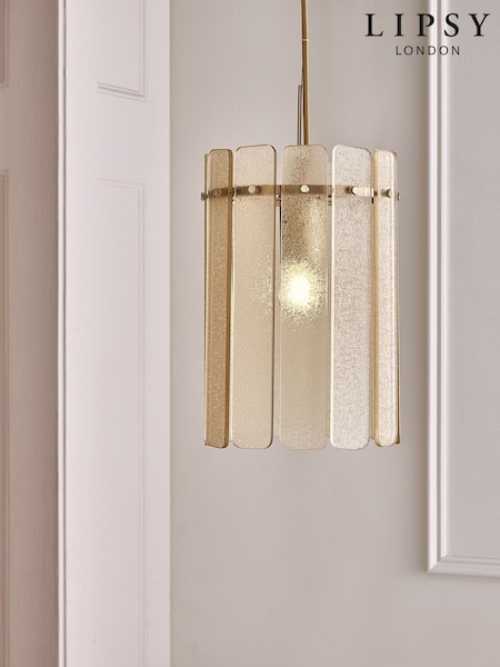 Lipsy Champagne Gold Crackle Glass Pendant Light (AY2183) | £120