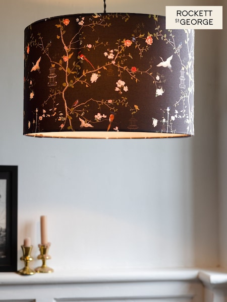 Rockett St George Black Chinoiserie Floral Easy Fit Ceiling Light (AY2192) | £49