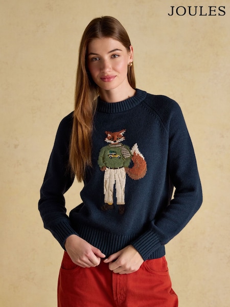 Joules 4x4 Intarsia Cotton-Rich Crew Neck Jumper (AY2201) | £69