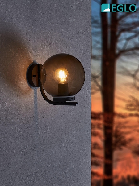 Eglo Black Taverna Globe Outdoor Wall Light (AY2234) | £53