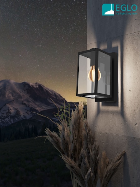 Eglo Black Budrone Modern Steel & Glass Outdoor Wall Light (AY2235) | £57