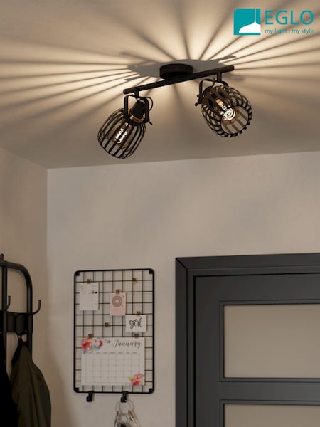 Eglo Black Girona Steel Modern 2 Light Spotlight (AY2246) | £72