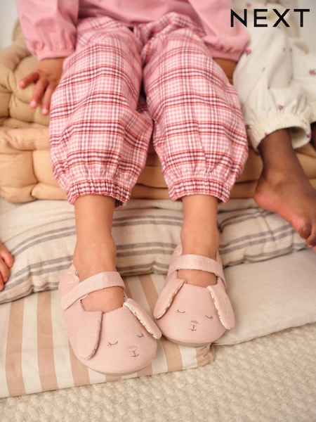 Pink Bunny Mary Jane Slippers (AY2304) | £10 - £12