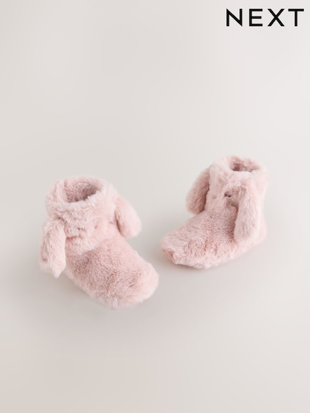 Pink Bunny Faux Fur Slipper Boots (AY2311) | £10 - £12