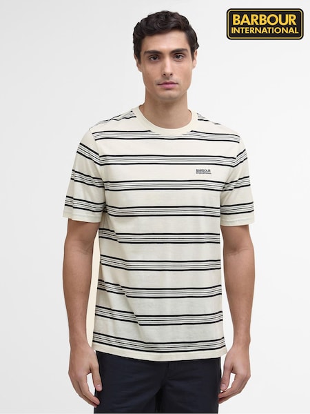 Barbour® International Upham Stripe White T-Shirt (AY2320) | £50