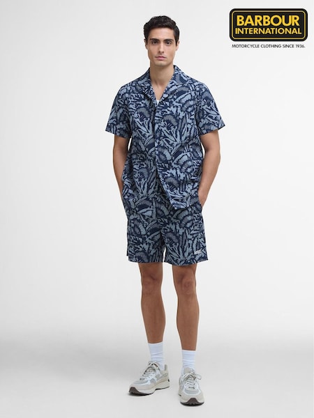 Barbour® International Blue Kew All-Over Print 100% Cotton Shorts (AY2328) | £70