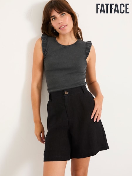 FatFace Charcoal Grey Frill Sleeveless Top (AY2437) | £28