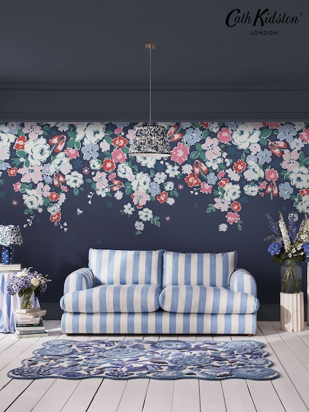 Cath Kidston Navy Clifton Floral Fixed Size 4M Mural (AY2491) | £230