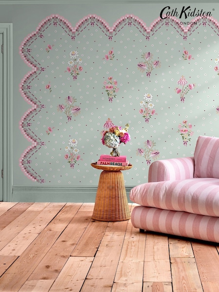 Cath Kidston Green Stitch In Time Fixed Size 4M Mural (AY2492) | £230