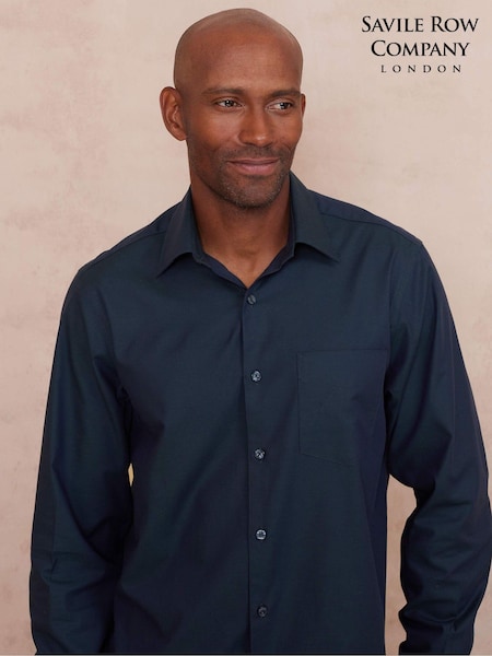 The Savile Row Company Classic Fit 100% Cotton Herringbone Formal Shirt (AY2517) | £55