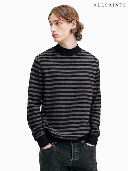 AllSaints Black Andi Mock Neck Jumper (AY2577) | £129