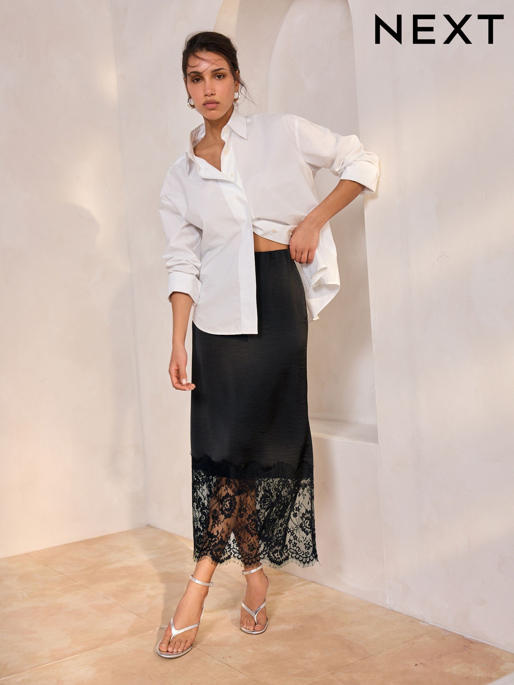 mid length satin skirts petite