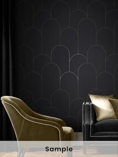 Graham & Brown Black or Gold Lancet A4 Wallpaper Sample (AY2620) | £1
