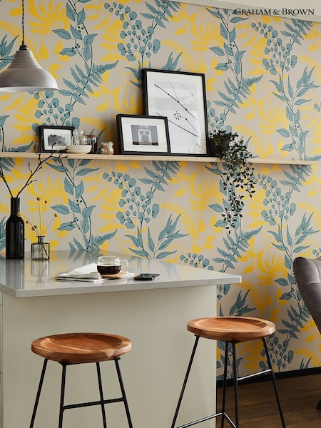 Graham & Brown Linen Fiore Midnight A4 Wallpaper Sample (AY2626) | £1