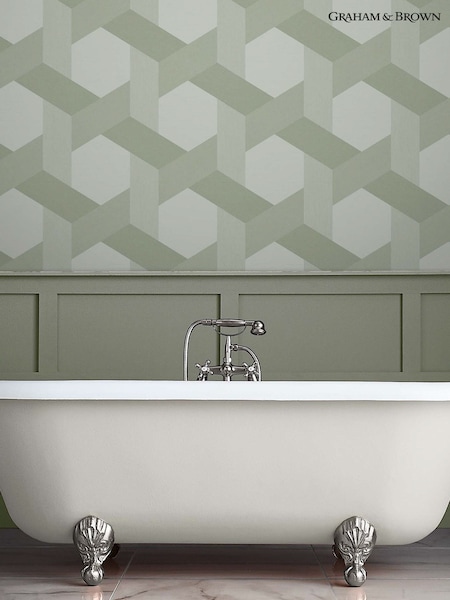 Graham & Brown Sage Fractal A4 Wallpaper Sample (AY2647) | £1