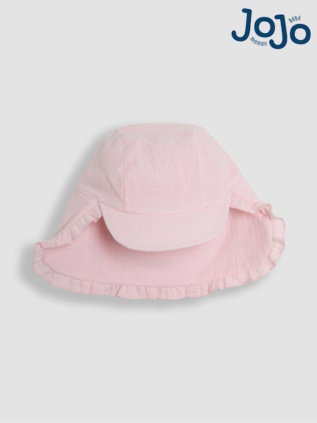 JoJo Maman Bébé Pink Muslin Legionnaire Cap (AY2663) | £14